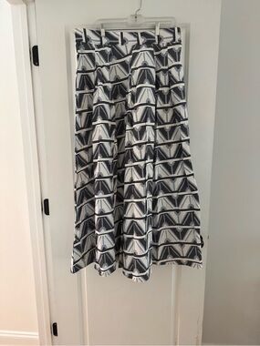 Francis and Benedict blues and White Geometric long Skirt